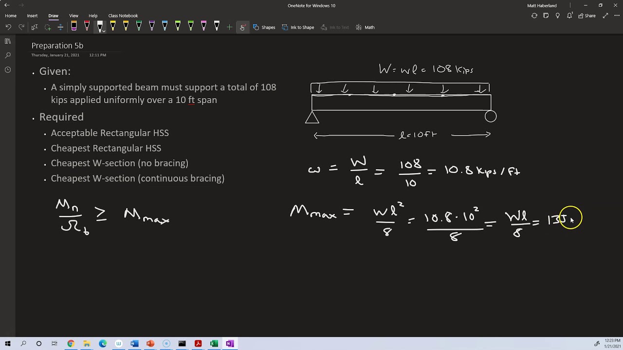 Beam Selection Example - HSS