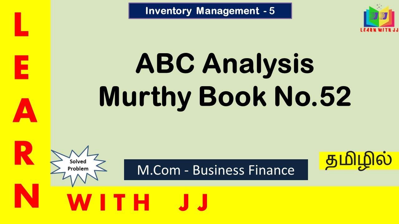 #abcanalysis || Part 5 in Tamil || #businessfinance || #inventorymanagement