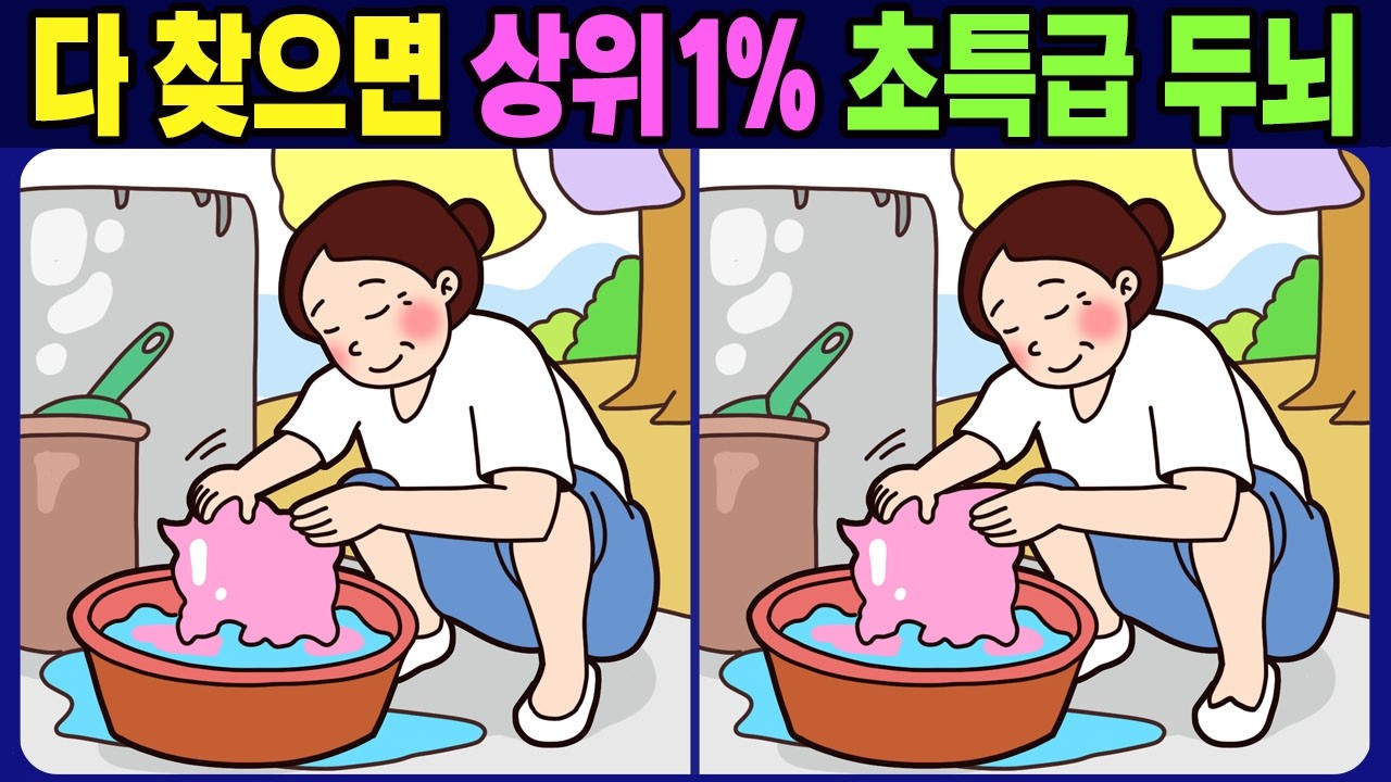【다른그림찾기 / 치매예방】 다 찾으면 상위1% 초특급 두뇌! 다른 그림 3개 찾기【두뇌운동 / find difference】No.1817