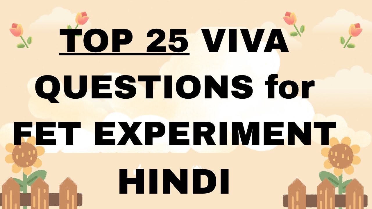 TOP 25 VIVA QUESTIONS || FET EXPERIMENT || B.Sc. || PHYSICS ||