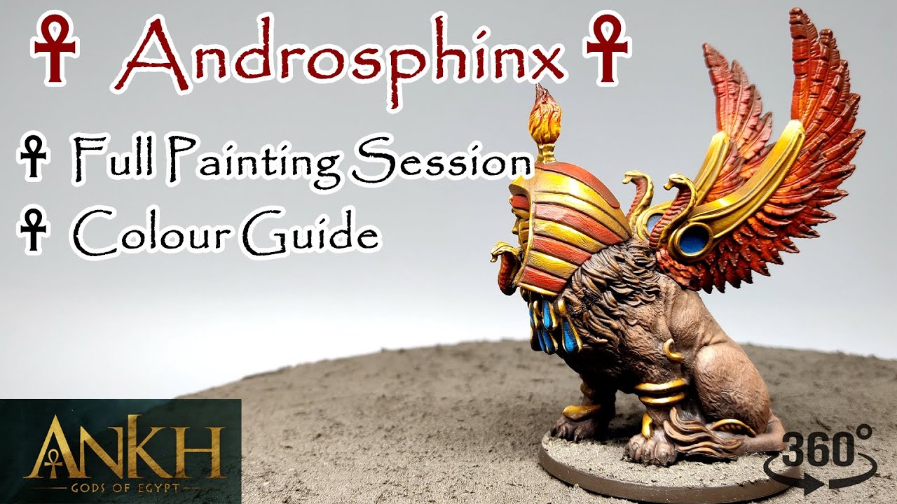 ☥ Ankh Miniature Painting E12_Alternative Colour Scheme Androsphinx from Gods of Egypt Cmon Game