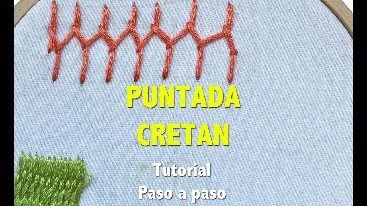 PUNTADA CRETAN  - TUTORIAL - PASO A PASO