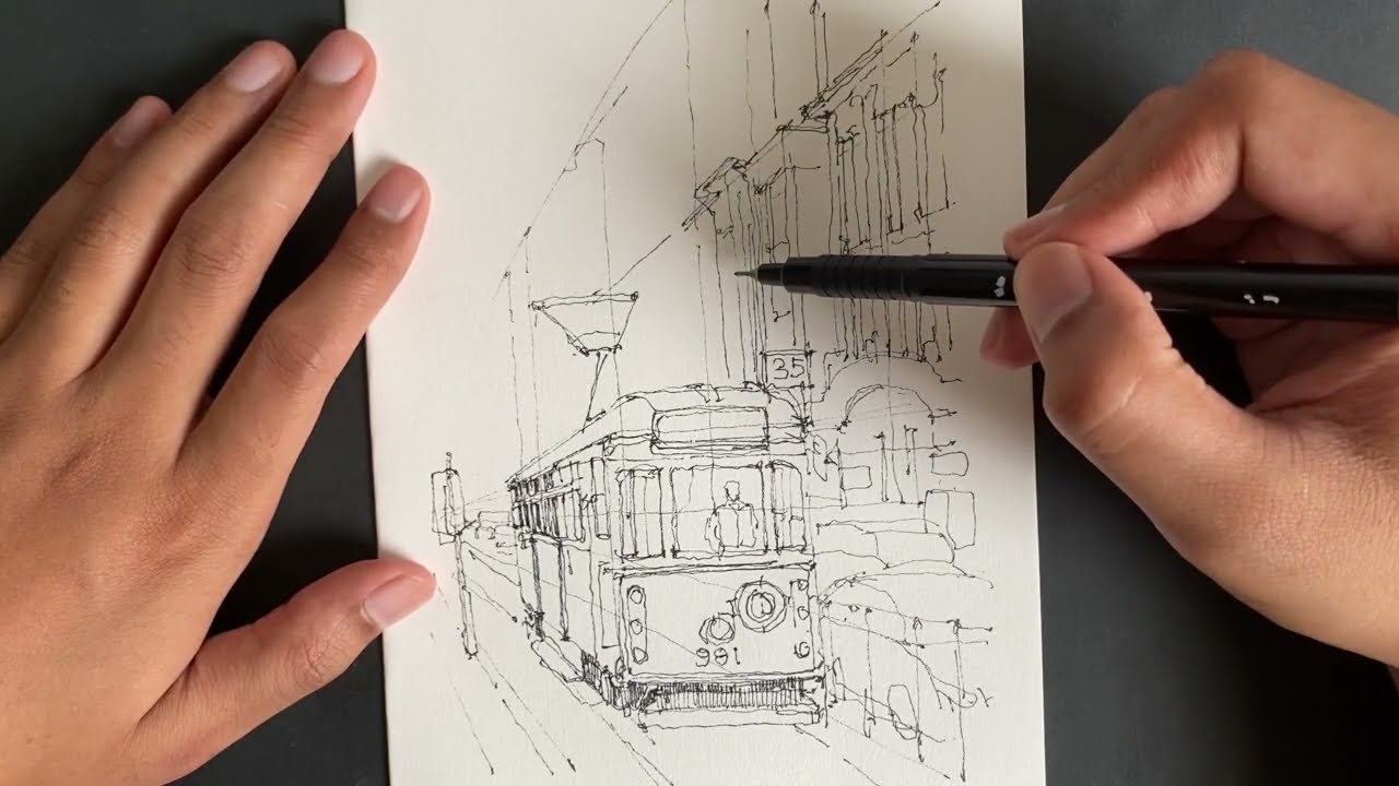 How i draw the city of Melbourne | Urban sketching tutorial