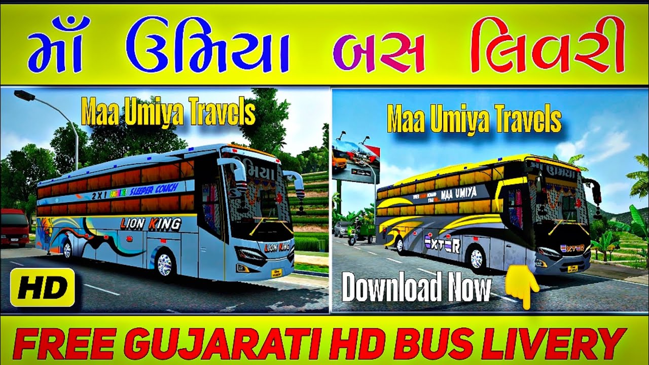Maa Umiya Travels Bus Livery || gujarati traffic Mod || Gujarati traffic mod V4.3.4 || bus livery ||