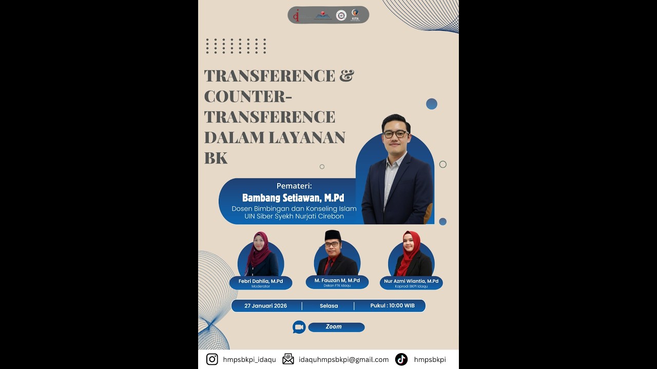 KULIAH TAMU BKPI : Transference & Counter-Transference dalam Layanan Bimbingan dan Konseling