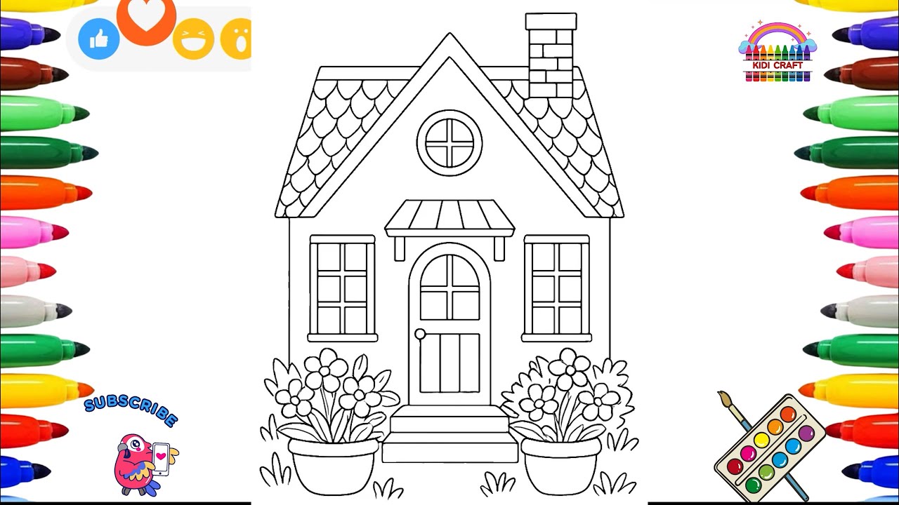 Cute Kids House Drawing