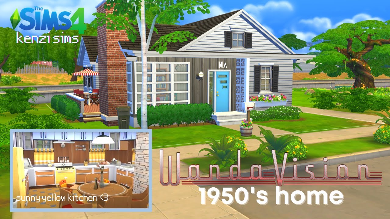 Sims 4 50s Family Home No CC | Sims 4 Family House No CC | Sims 4 House Speed Build No CC
