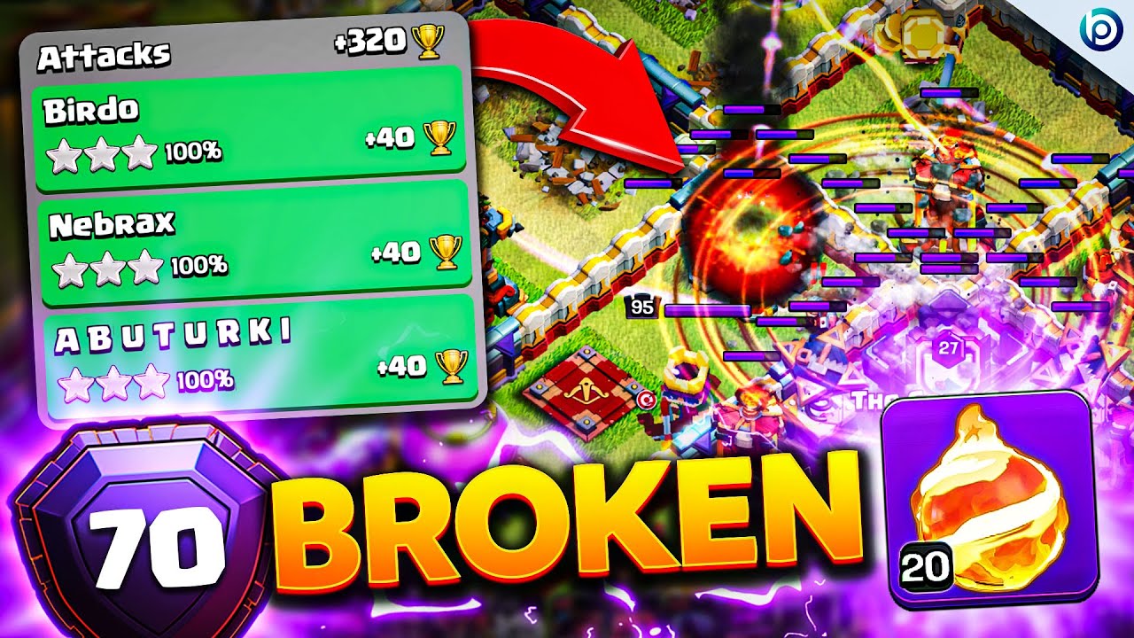 ZAP FIREBALL at 6000 TROPHIES is a CHEAT CODE | TH16 Legend League Attacks