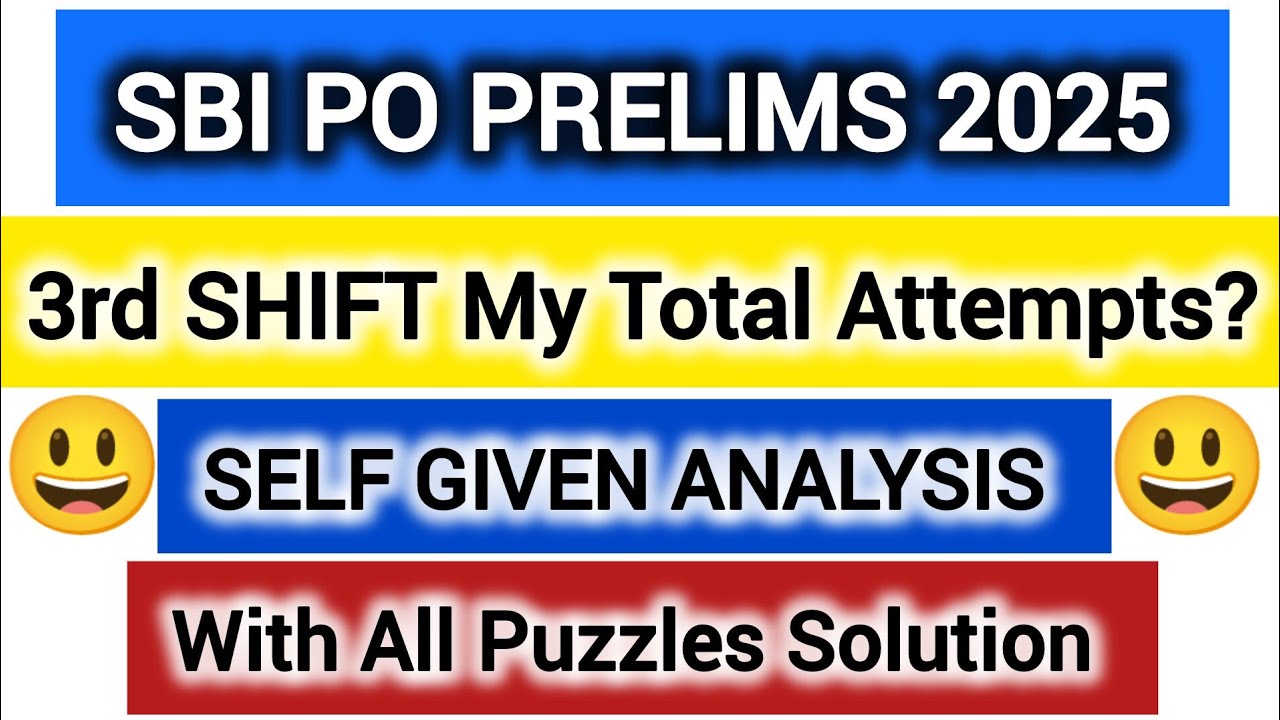 SBI PO PRELIMS 3rd Shift Self Given Analysis l #aptitudecorner #sbipoprelims #sbipo