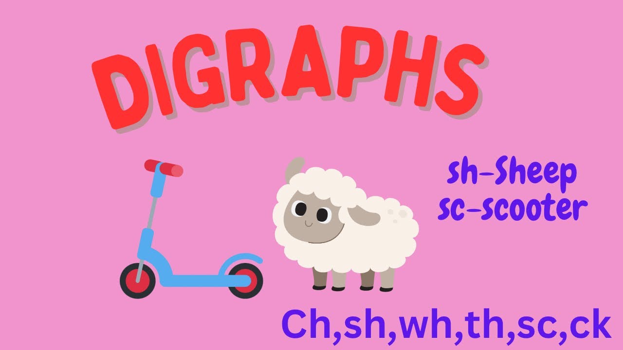 Digraphs for kids | ch, sh, wh, th, sc, ck.