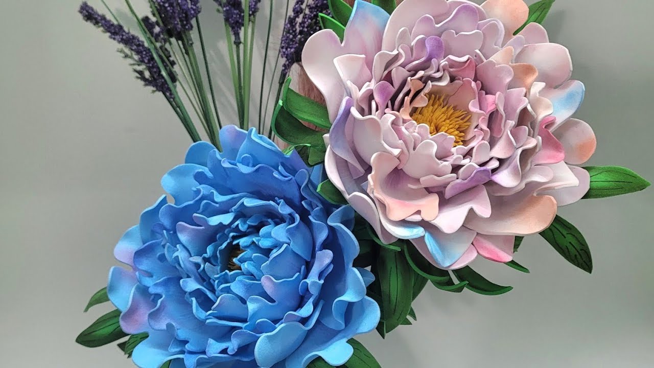 PEONIAS en FOAMI sin molde sencillas de realizar