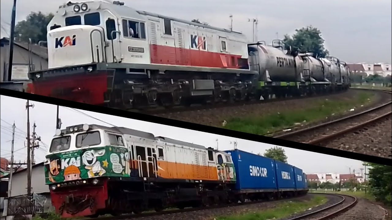 DAPET MOMEN KLB DAN LOKOMOTIF STIKER LEBARAN! Serunya nonton kereta api di JPL 211 kota Tegal