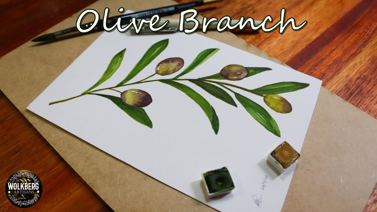 Olive Branch | Watercolor | Beginner | How to | Relaxing Art | Easy |