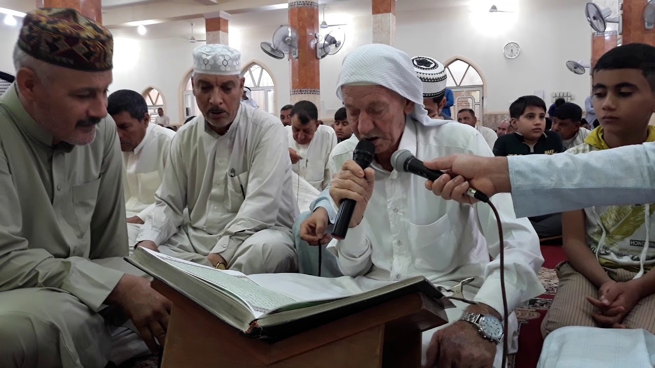 قراءة عيد الاضحى المبارك  الحاج طالب الفلوجي من رحاب جامع ابي ايوب الانصاري في الفلوجة