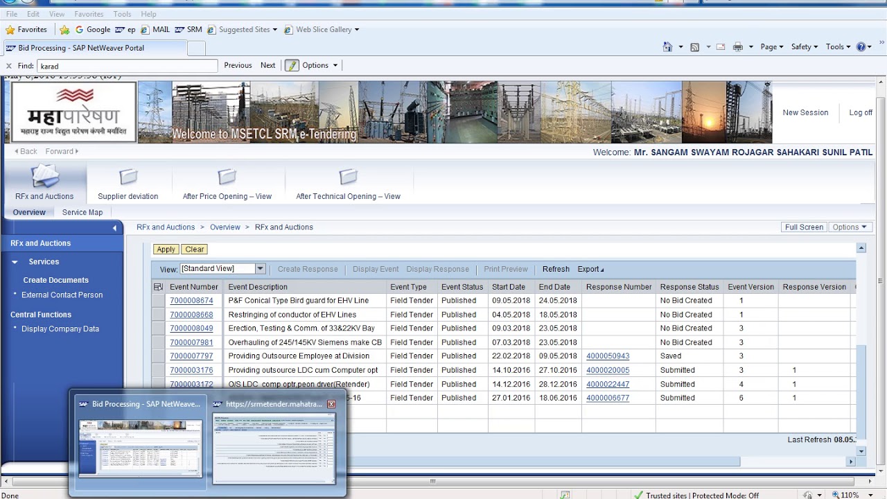 MSETCL SRM BIDDING