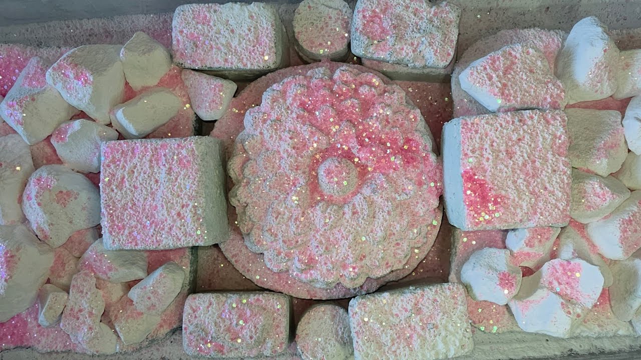 Fresh and Reform Gym Chalk Topped with Baby Powder and Glitter | ASMR | Satisfying | Bonus Crush | 
