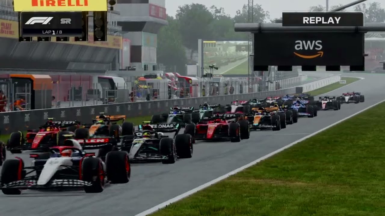 F1 23 Ps4 Gameplay race replay highlights Spanish Grand Prix Sprint Alpha Tauri