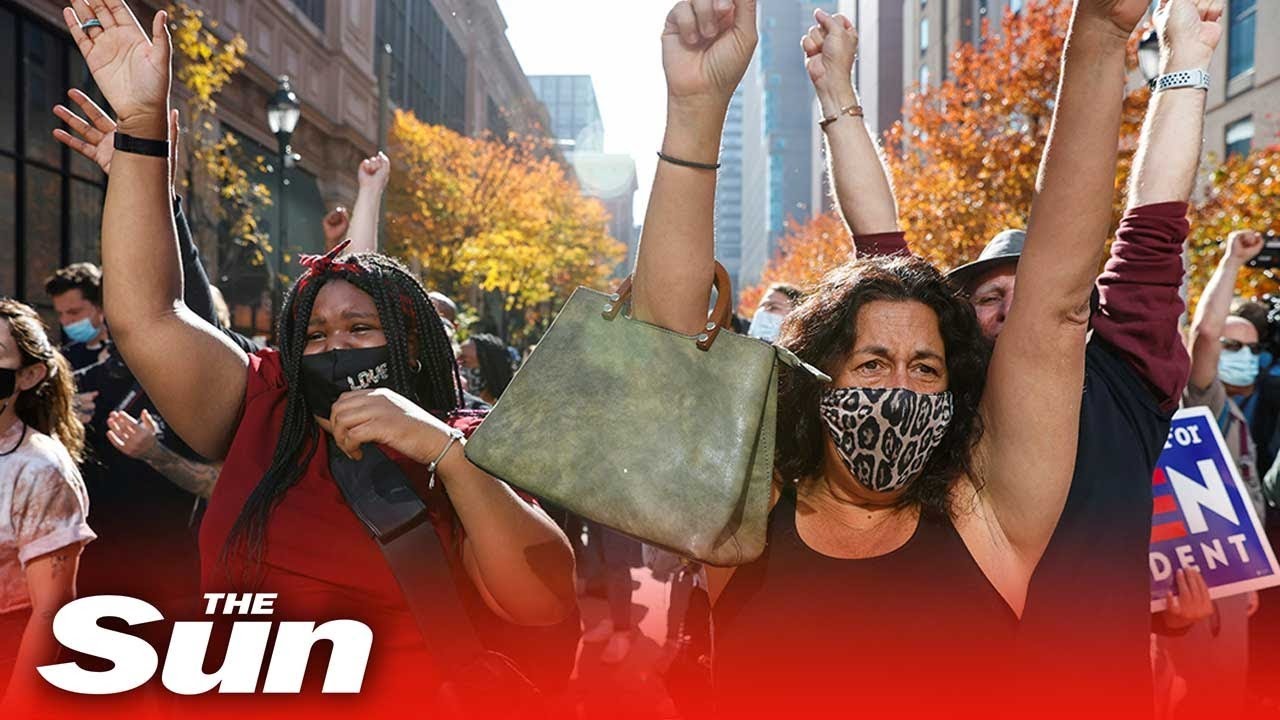 LIVE: Celebrations & protests in the streets as Joe Biden projected as winner of 2020 US election