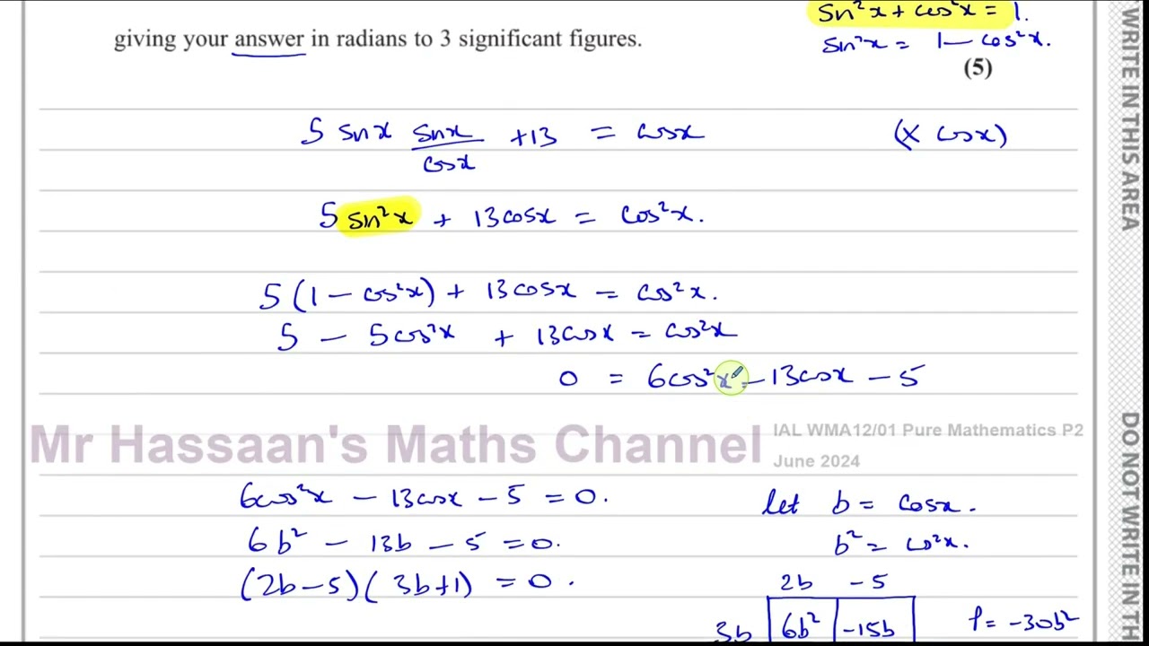 WMA12/01, (Edexcel), IAL, P2, June 2024, Q8, Trigonometric Equations & Models
