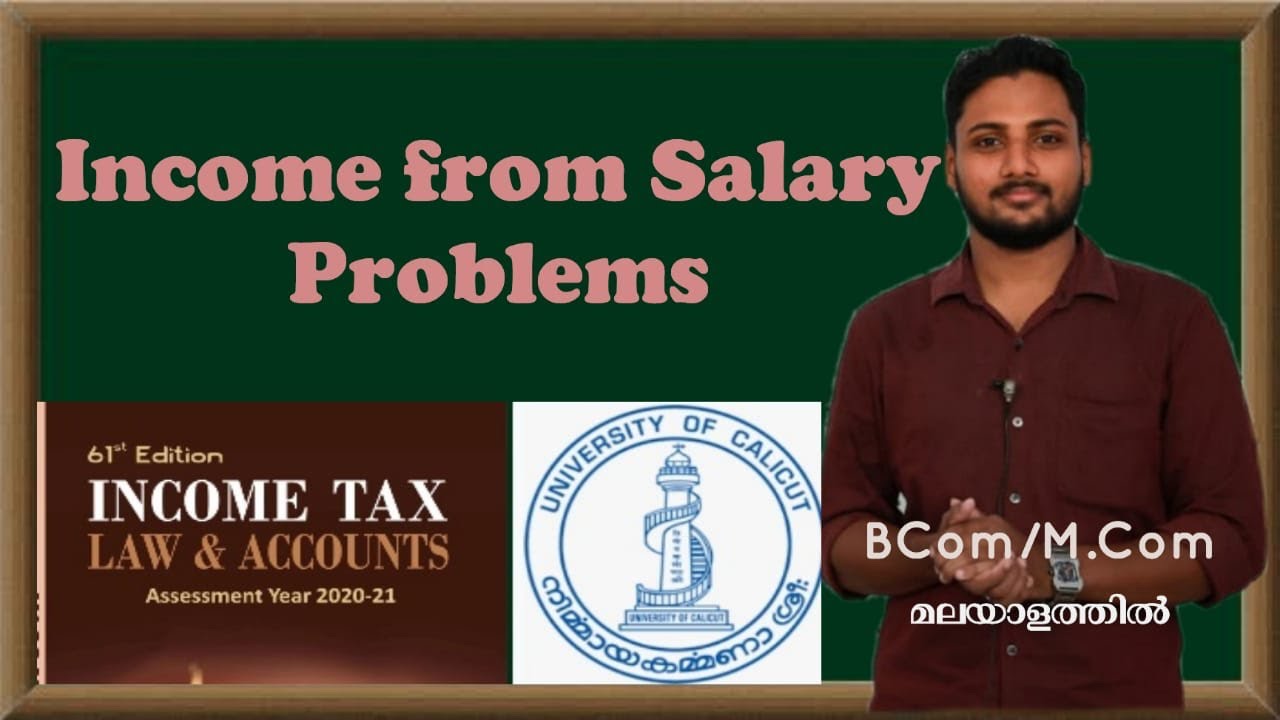 Income from Salary Problem | Income Tax | Malayalam | Calicut University | BCom/M.Com | Exam based