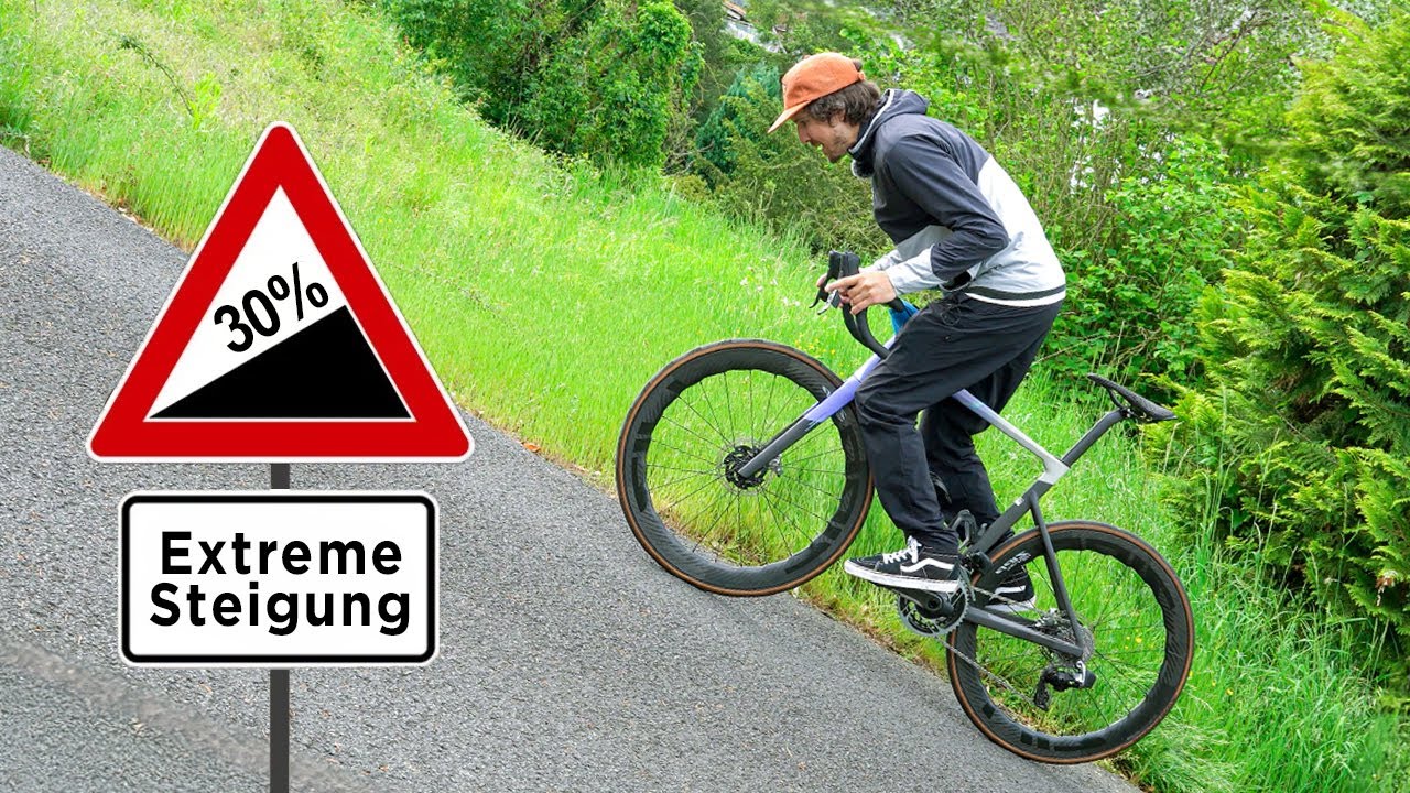 Aller steilste Straße Deutschland (30%) mit Fahrrad knacken!