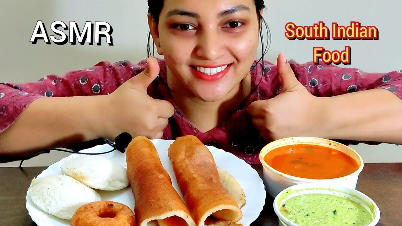 Eating dosa, vada,Idly with sambhar  chutney#southindian #asmr #mukbang #subscribe #india #trending