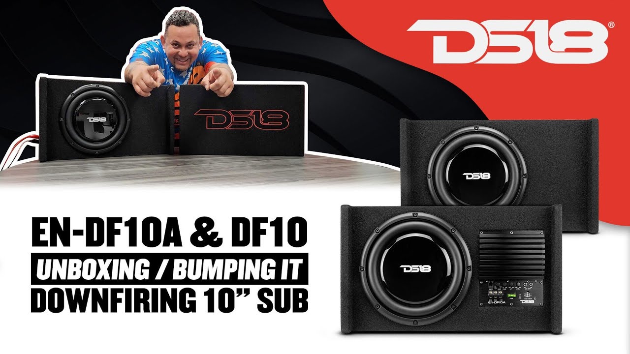 DS18 EN-DF10A & DF10 (Unboxing/Testing) Shallow Down-Firing Subwoofer Enclosure Car Subwoofer