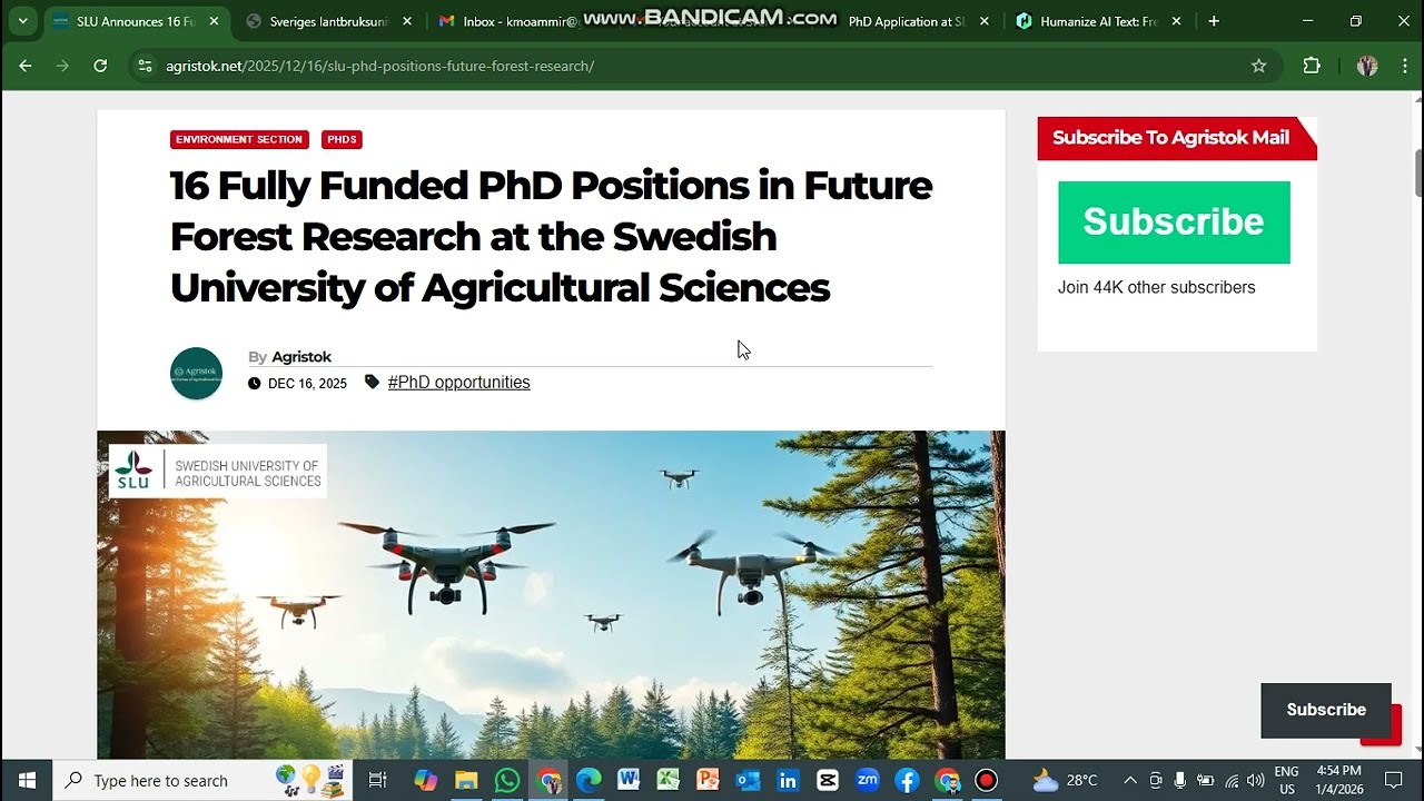 PhD Positions at the Swedish University of Agricultural Sciences | Fully Funded | Sweden
