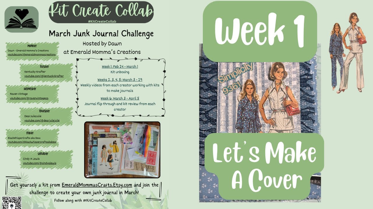 Beautiful Vintage Sewing Journal Cover ||  #kitcreatecollab  @EmeraldMommasCreations