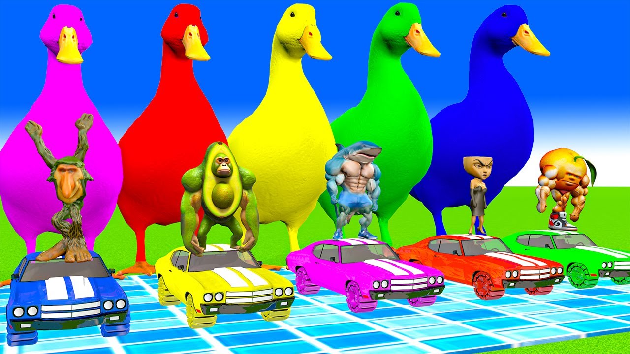 Long Slide Game With Cow Elephant Gorilla Hippopotamus Tiger 3d Animal Game Funny 3d Animals