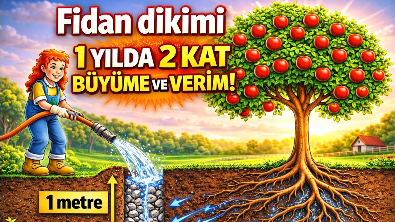 FİDAN DİKİMİ VE  BİR YILDA İKİ KAT BÜYÜTME VERİM YAPMA YÖNTEMİ #köyhayatı #fidandikimi 