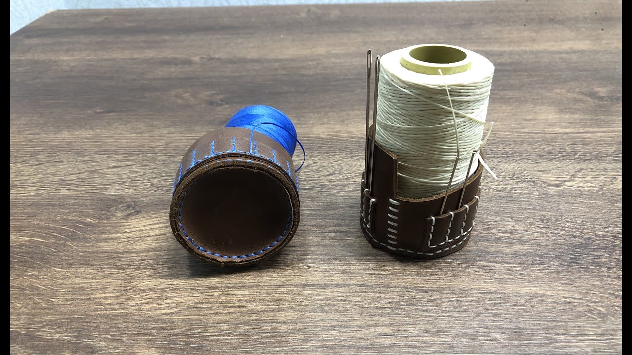[Leathercraft] How to make a leather organizer for thread and needles/DIY