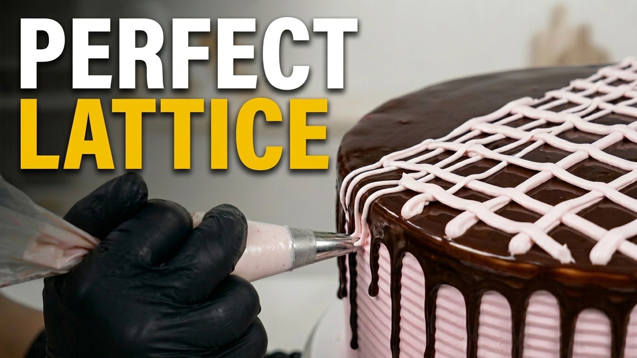 Easy Chocolate Drip Cake Decorating | Bakery-Style Piping Lattice Pattern