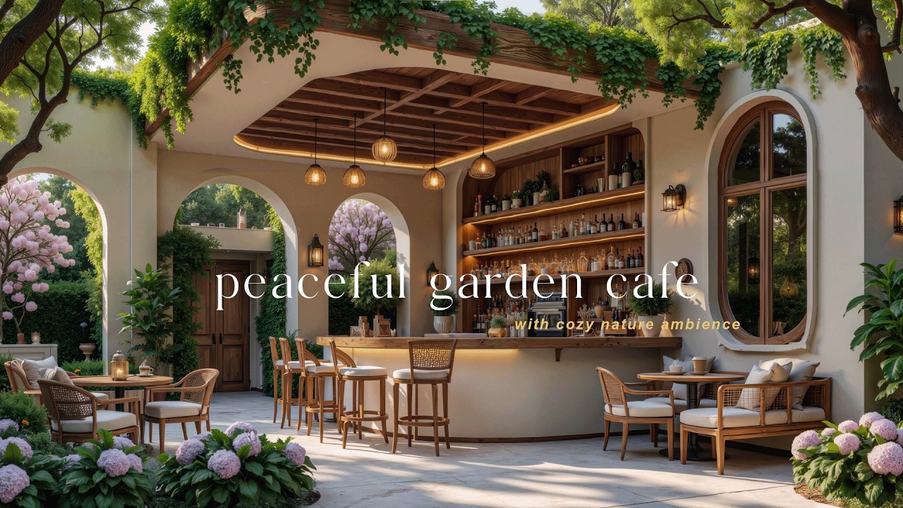 Peaceful Garden Cafe Jazz 🌱 Smooth Jazz with Cozy Nature Ambience for Relaxation, Study and Focus