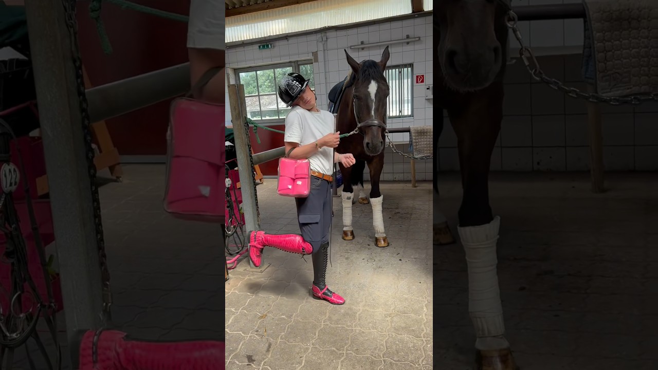 Pink is for everyone 😎💖 #viral #horse #equestrian #riding