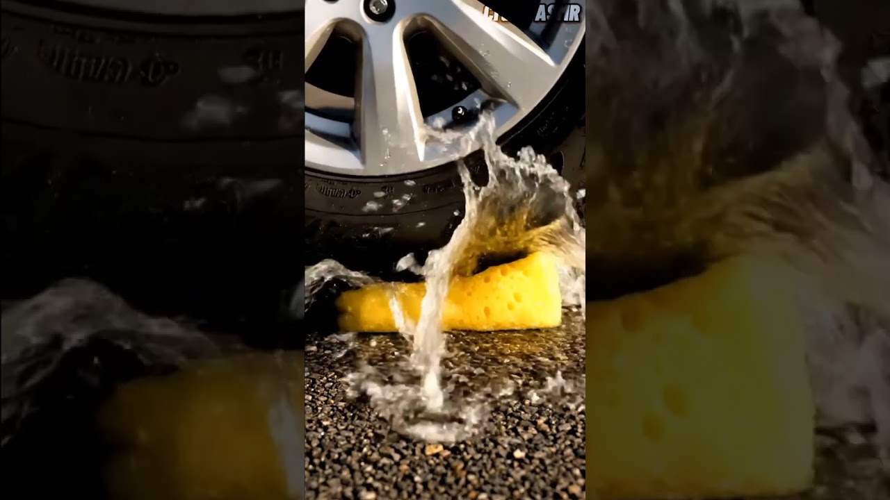 🚗 ASMR Car Crushes Water Sponge 💦 | Super Satisfying Squish Sound