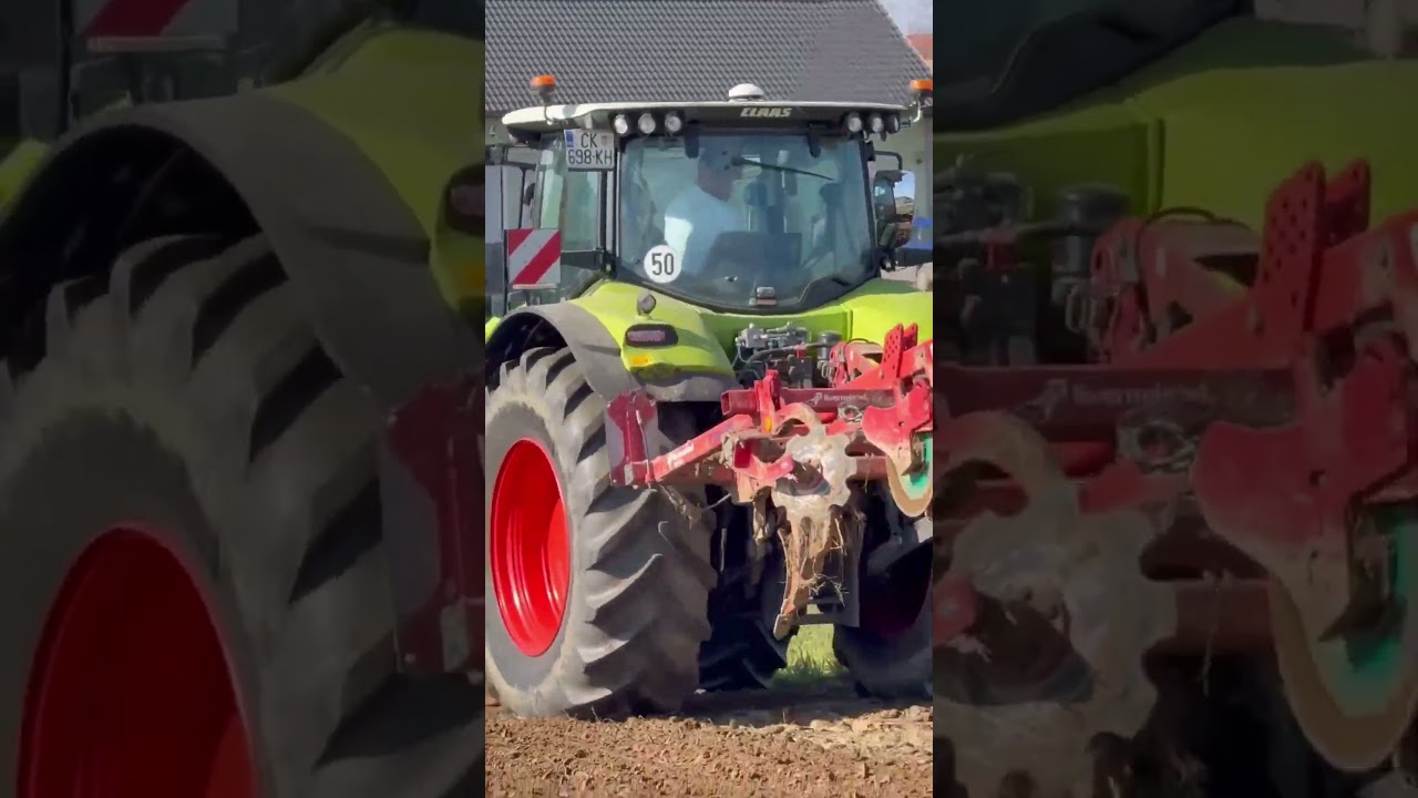 Kverneland Grubber & Claas Axion 870 in Action #claas #kverneland #farmlife