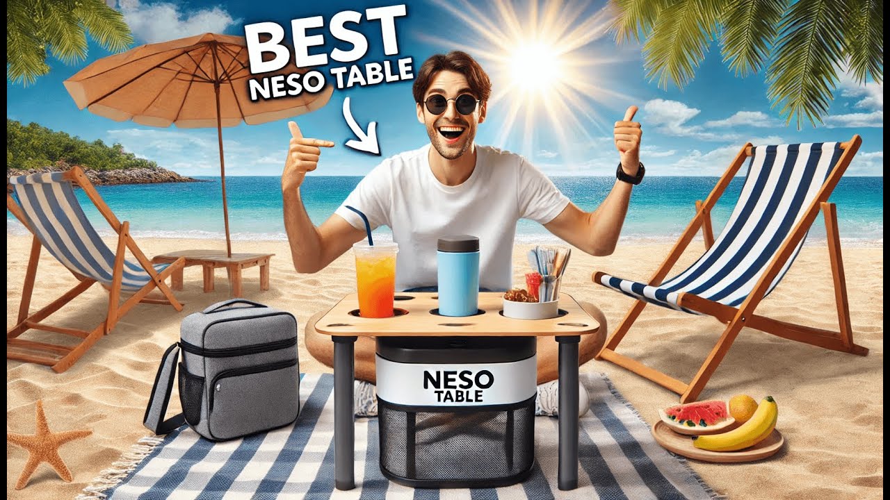 🏖️ Портативный пляжный столик Neso с подстаканниками | Лучший столик Neso 🏝️