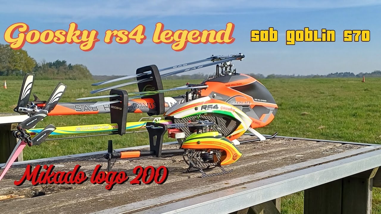 A Day Of Flying The Mikado Logo 200, Sab Goblin 570, And The Goosky RS4 Legend.