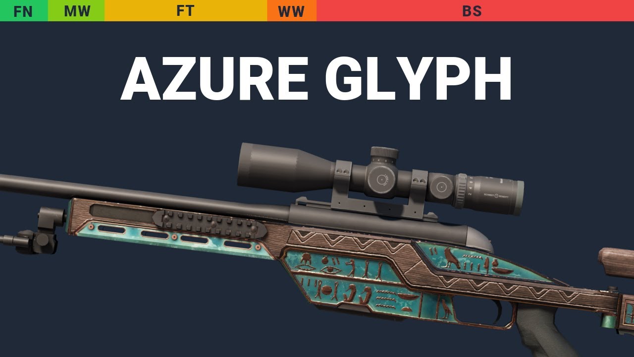 SSG 08 Azure Glyph - Skin Float And Wear Preview
