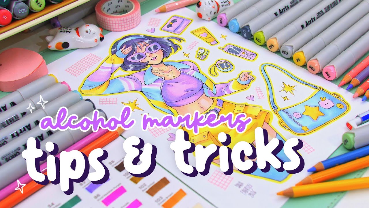 ✨ easy alcohol marker tricks you need to know! // ft. 90 Arrtx alcohol markers set 💖