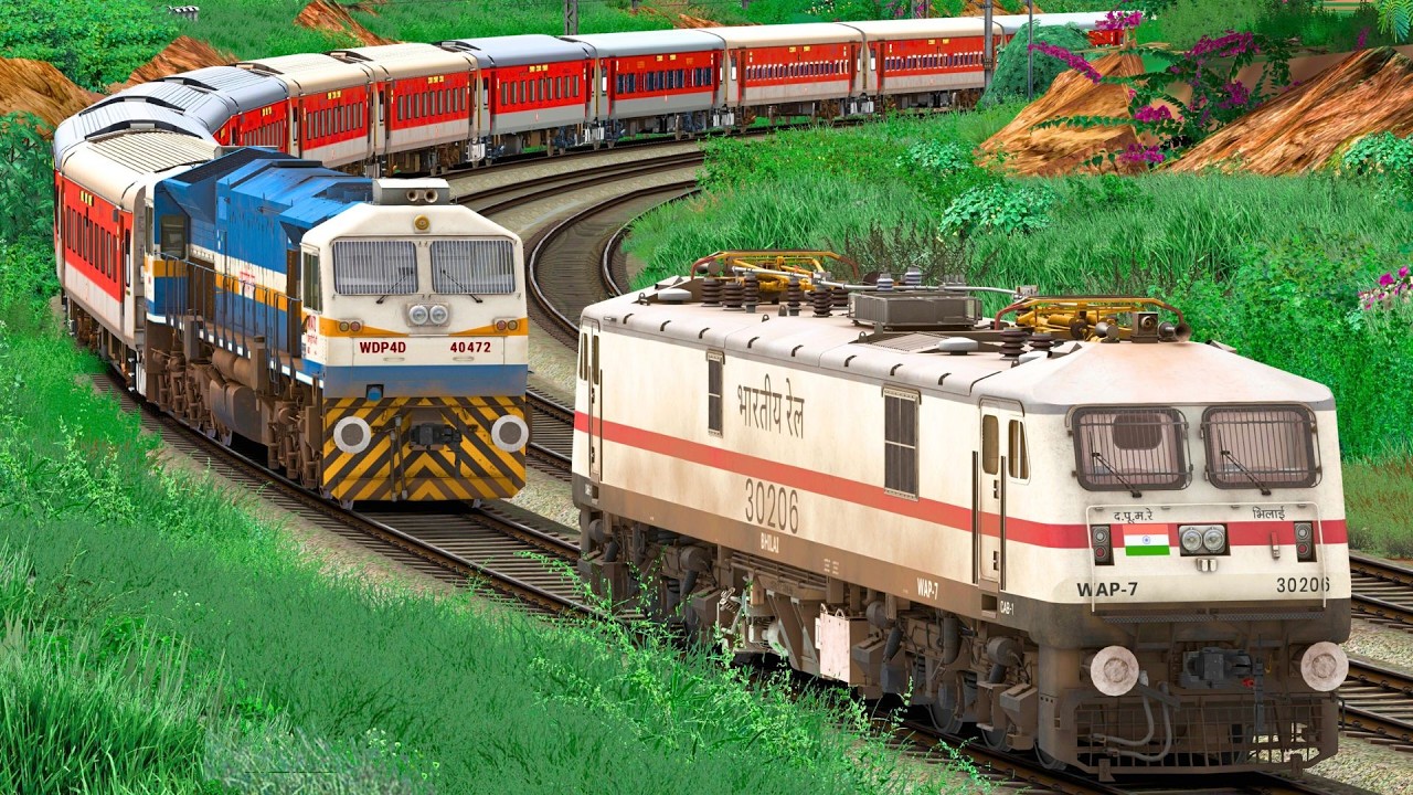WDP4D to WAP7 LOCOMOTIVE CHANGE | BUMPY RAILROAD | Train Simulator | Railworks | NTG GAMING