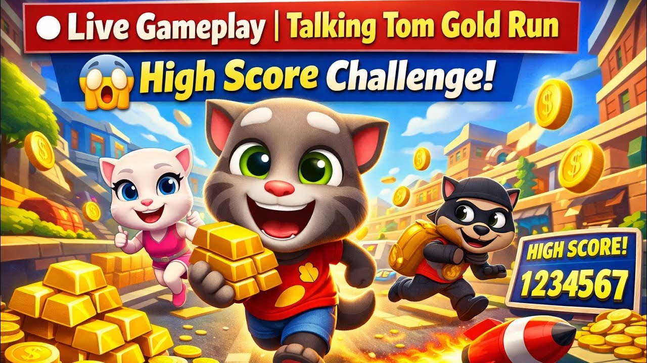 🔴 Live Gameplay | Talking Tom Gold Run 😱 High Score Challenge