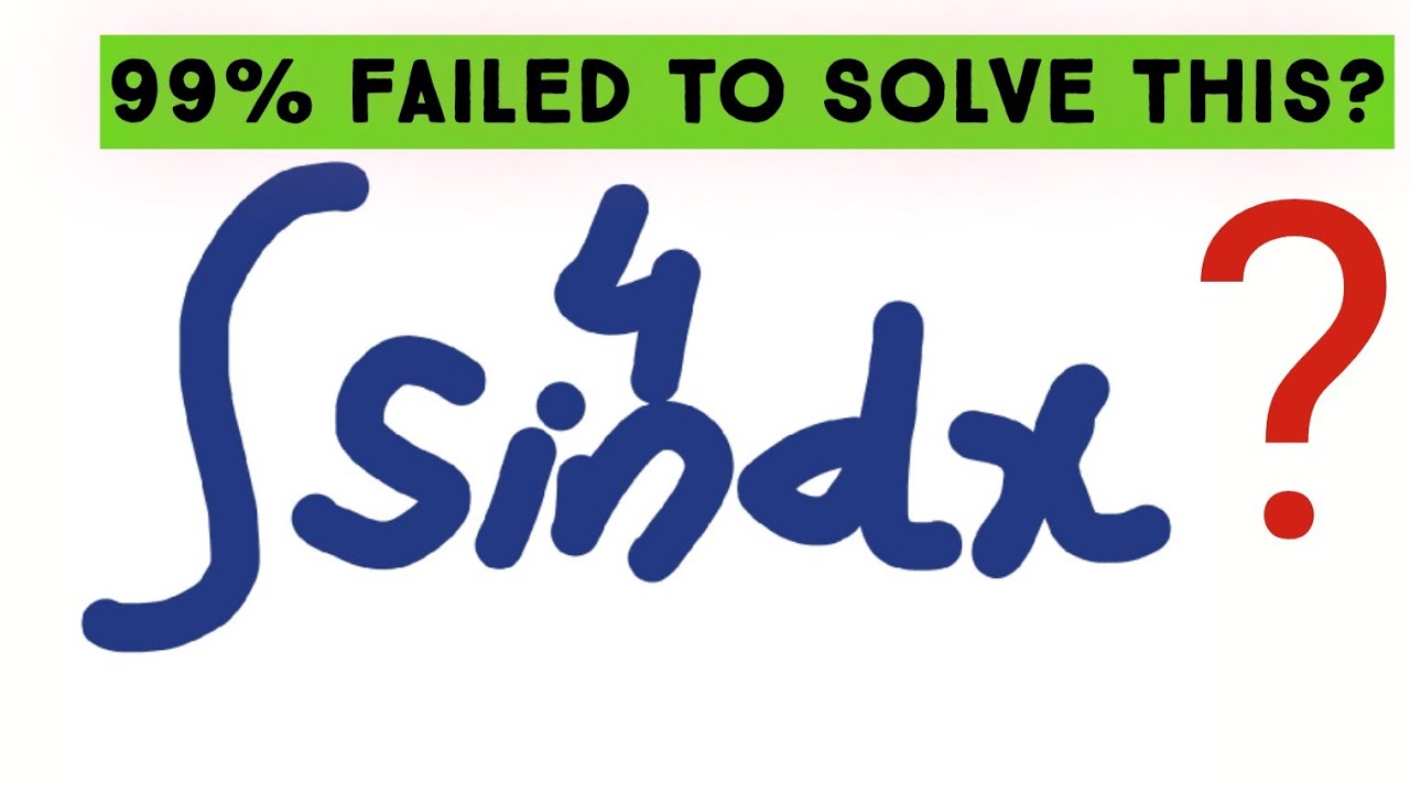 Integration of sin⁴x dx | The Easiest Method Explained Step-By-Step