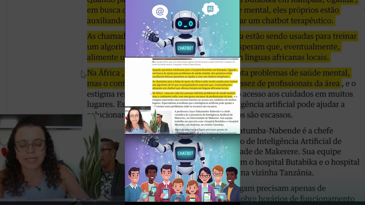 Chatbot como a IA est&aacute; sendo treinada para identificar problemas de sa&uacute;de mental.  #saudemental
