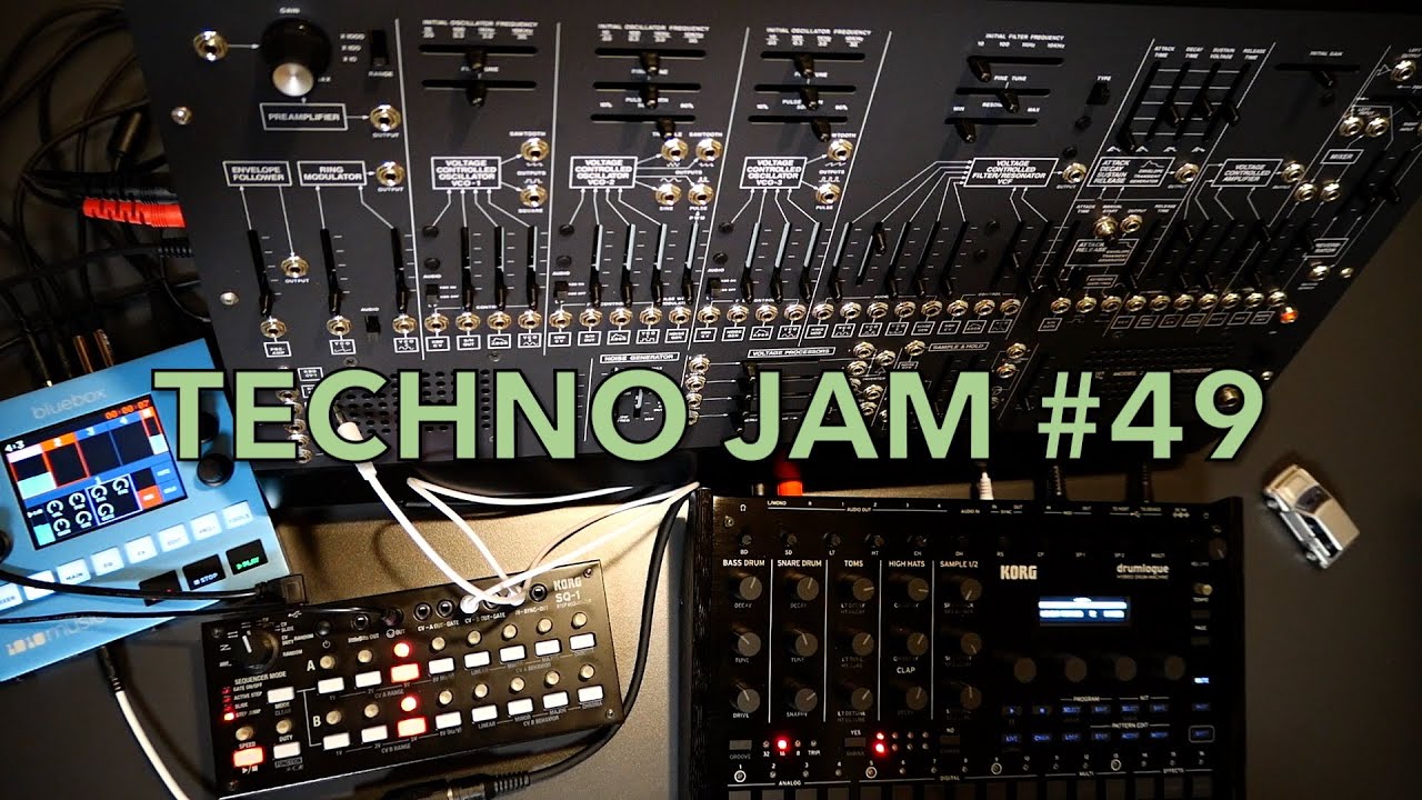 Techno Jam #49: Korg ARP 2600M, SQ-1, drumlogue, 1010music bluebox