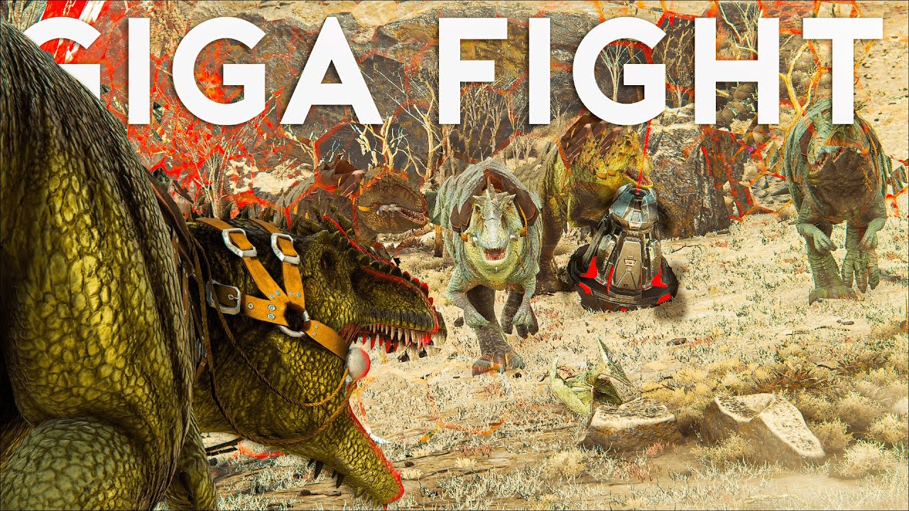 GIGA FIGHTING FOR OP LOOT! Ark MTS PvP