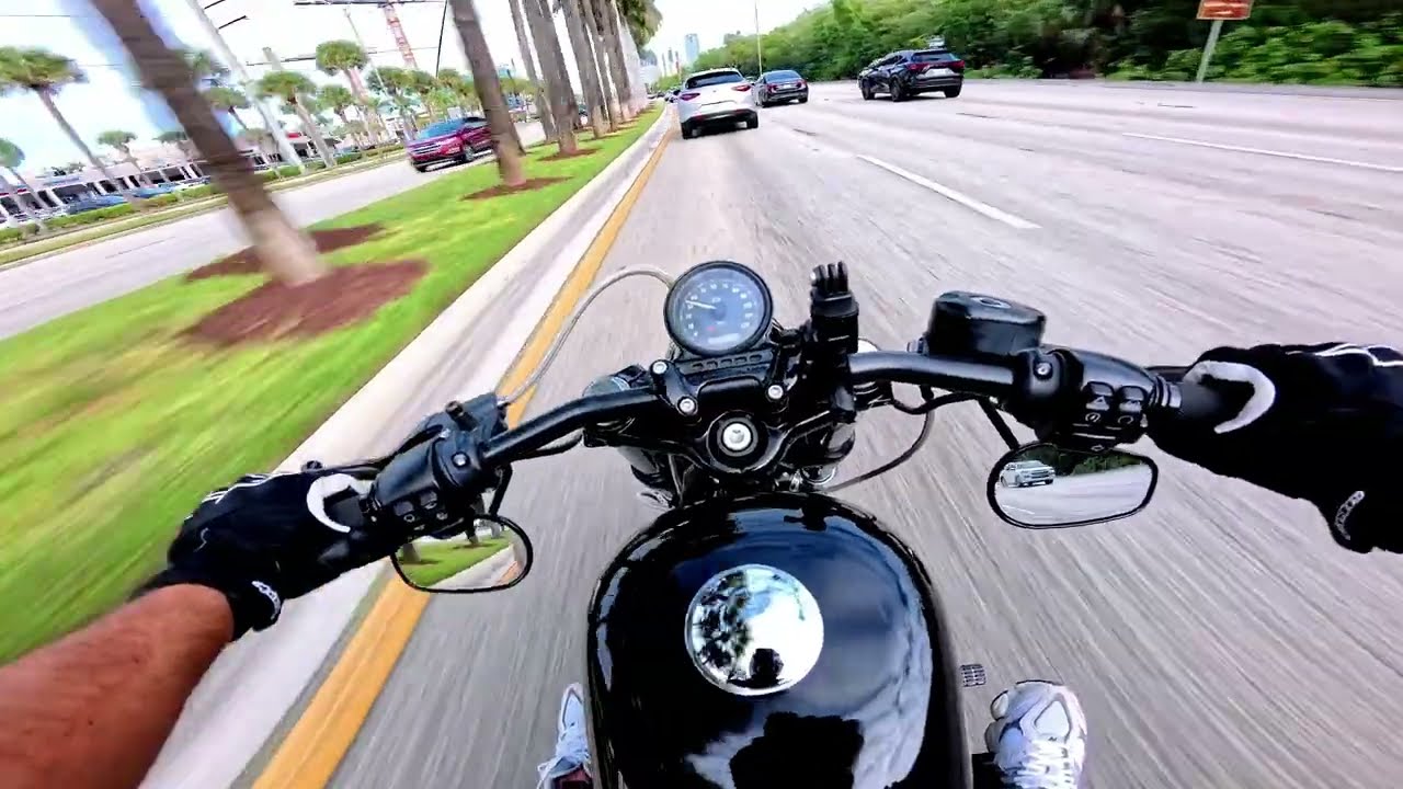 [4K] RAW Cinematic Miami Ride | Harley-Davidson 48 POV