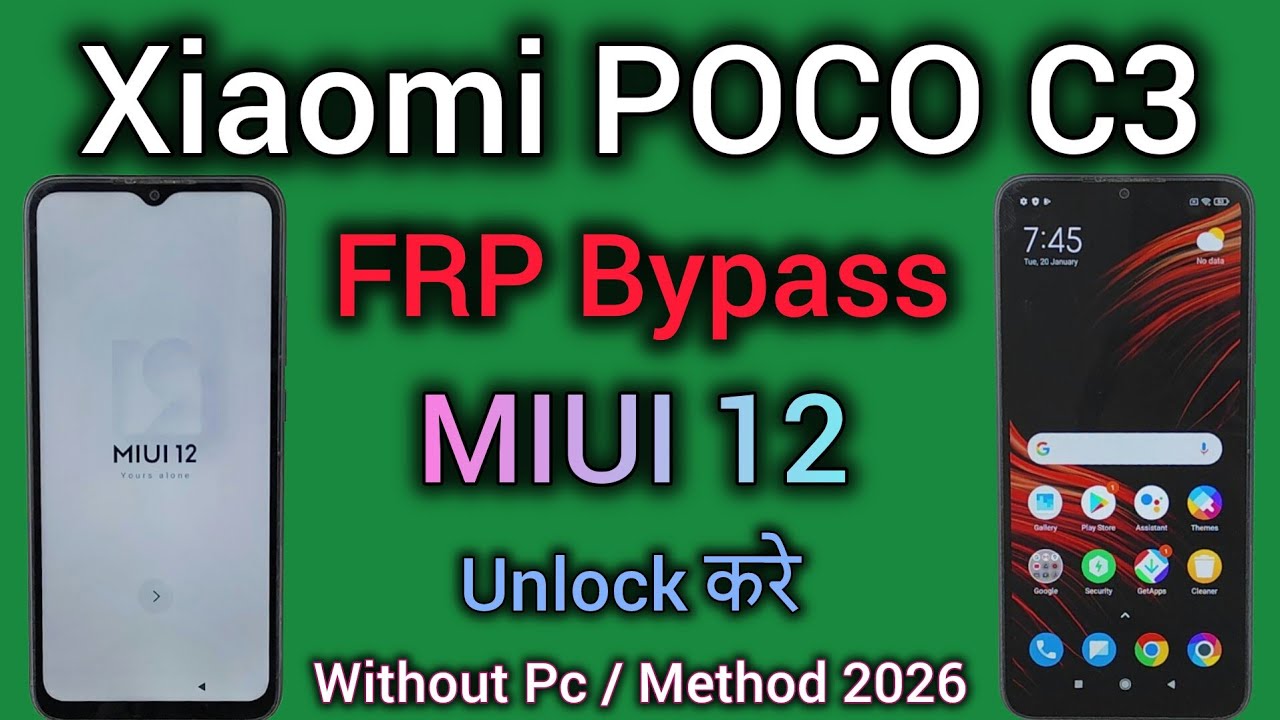 Xiaomi POCO C3 || FRP Bypass || Google Account Unlock || MIUI 12 || Android 10 || Without Pc || 2026
