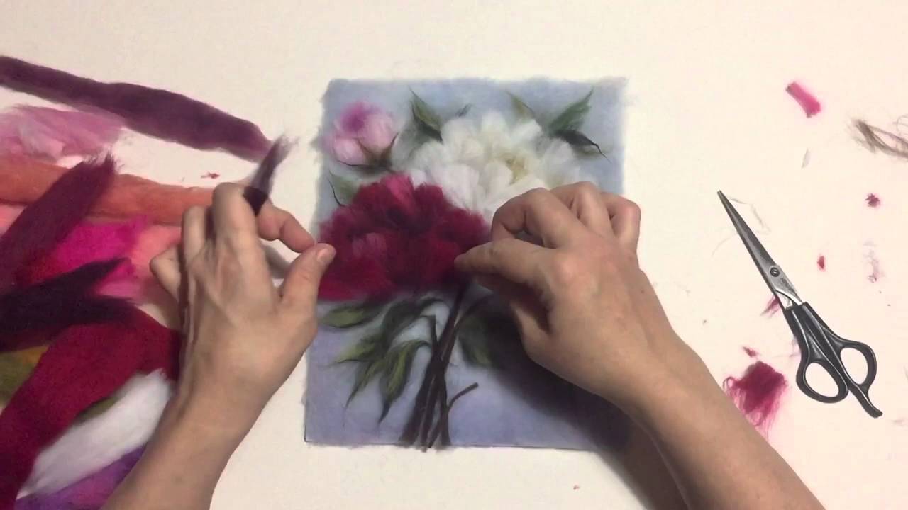 Живопись шерстью. Видео-урок 